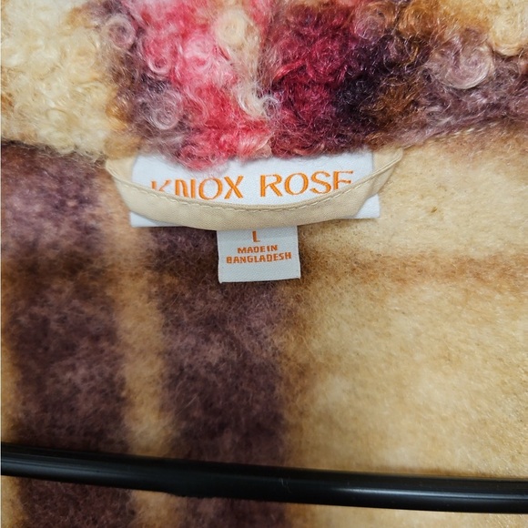 Knox Rose Plaid Teddy Jacket in Pink and Tan - Picture 4 of 5